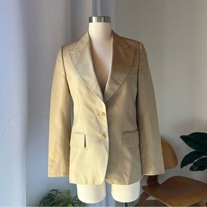 Vintage 1973 Gucci Neutral Women’s 100% Seta Silk Suit Jacket Blazer